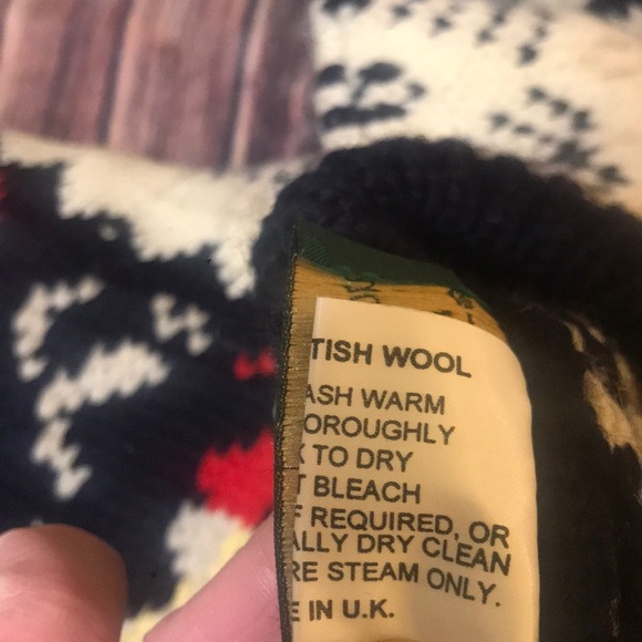 100% British wool ski sweater lady/men fair isle L - Picture 7 of 7